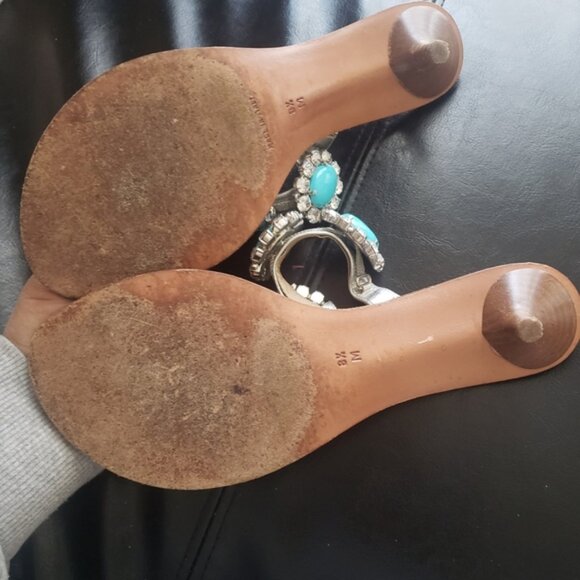 Mi hael Kors Elegant Turquoise and Silver Womens Sandals - Picture 6 of 10